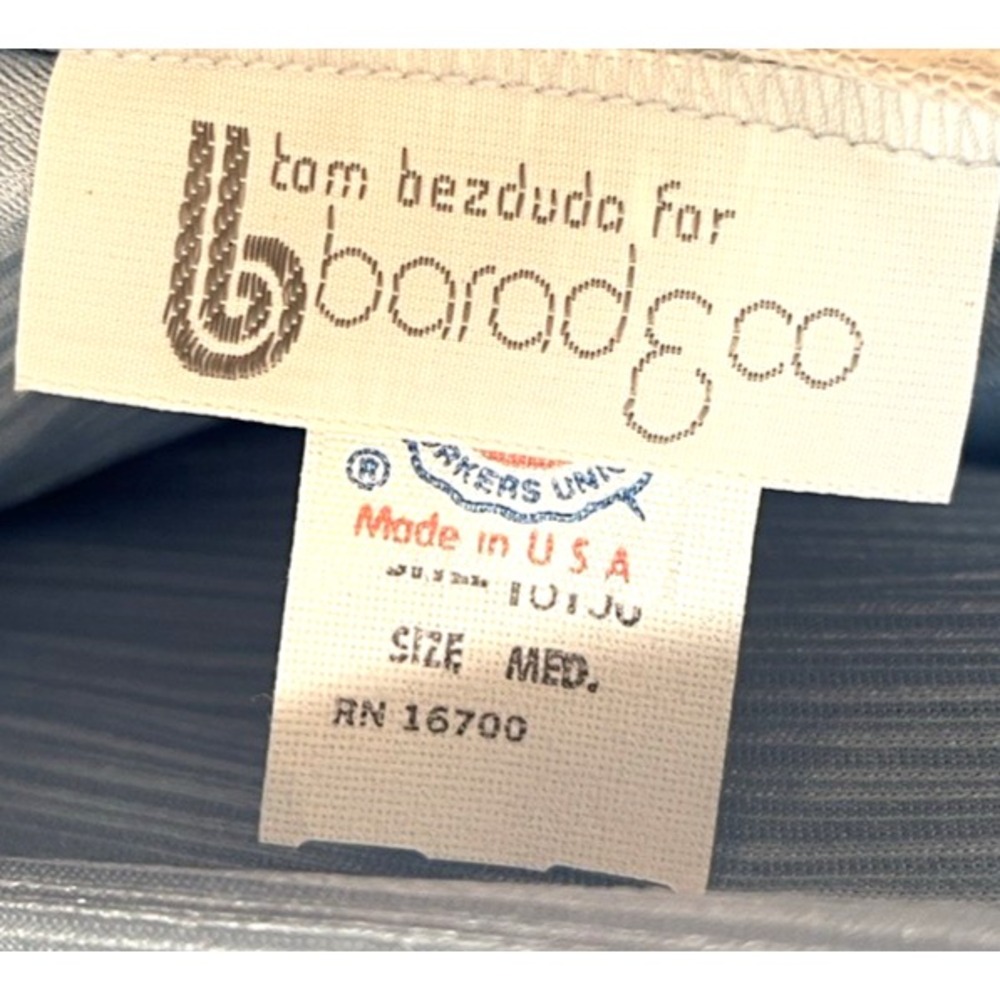Vintage 70's Tom Bezduda for‎ Barad Two Piece Satin Peignoir Set USA Blue Med - Picture 3 of 16